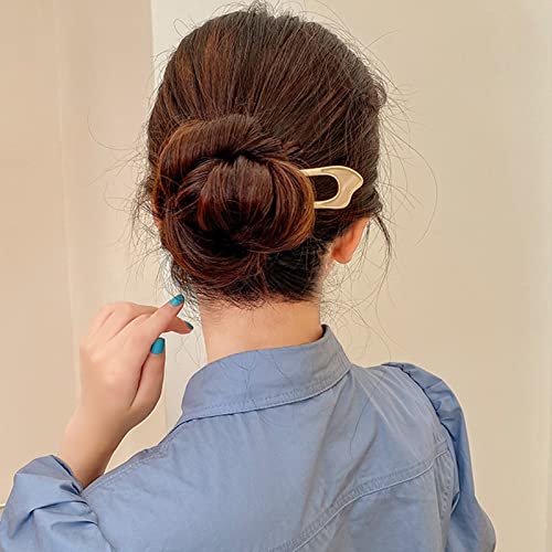 Hairpin Fashion U Shape Metal Hair Sticks for Women Hair Clips Accessori per Capelli Eleganti semplici forcine Color Oro Girl Headwear Jewelry