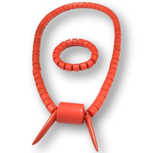 Traditional Plastic Coral Beads Necklace With Bracelet | Handmade Royal Horn Beads Necklace With Bracelet | African Jewelry Set2