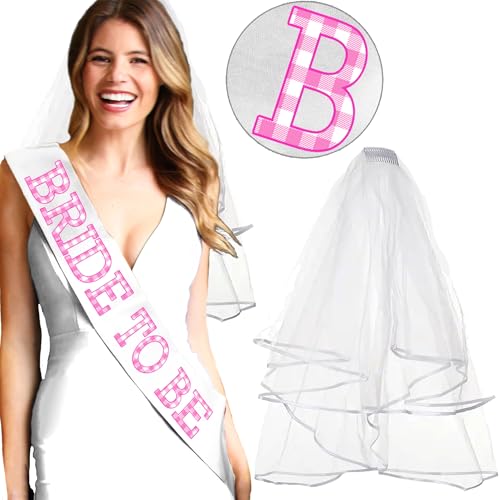 Lets Go Girls Bachelorette - BRIDAL GRADE SATIN Pink Gingham Bride Sash - Same Cowboy Forever, Last Rodeo Decor3