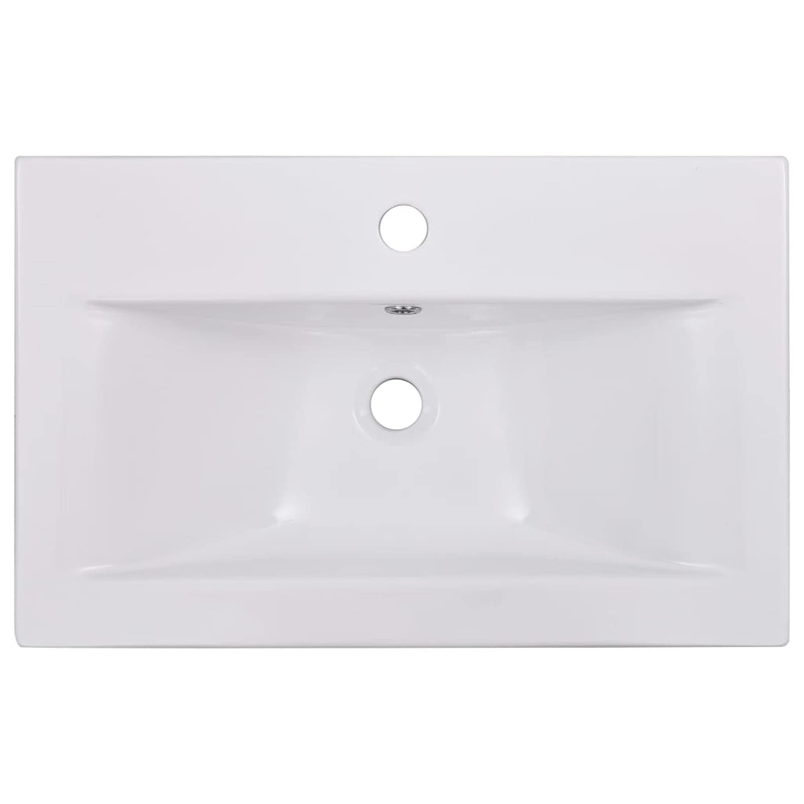 Lavabo encastrado, ShGaxin Lavabo Sobre Encimera, Lavabo Baño, Muebles De Baño, Mueble Lavabo, de cerámica blanco 61x39,5x18,5 cm