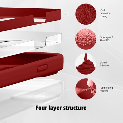 Image of LIRAMARK Liquid Silicone Soft Back Cover Case for Samsung Galaxy S26 Ultra 5G| Soft Micro-Fibre Lining Inside | Camera Protection Bump (Red)