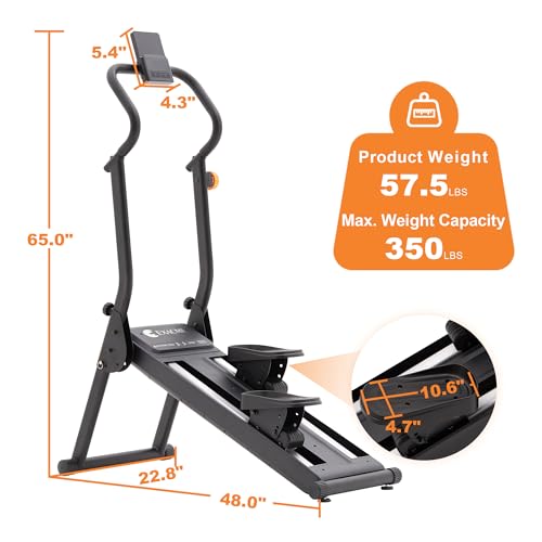 Image of Upgraded Magnetic Stair Stepper for Home, 16-Level Adjustable Resistance up to 77LBS, with Cup Holder & Bluetooth APP, Folding Compact Cardio Climber, 350LBS Capacity