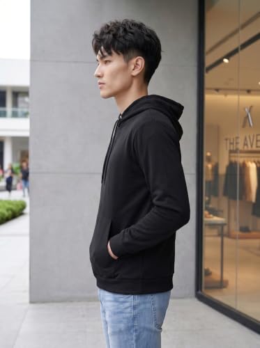 Image of HOODMASTER Unisex Fleece Hoodie Sweatshirt with Pockets Full Sleeves Regular Fit Solid Pattern Hooded Neck and Standard Length | Hoodies for Men & Women