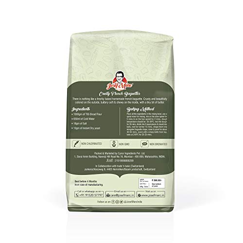 JOSEF MARC Farine De Ble T65 Bread Flour, 4 LBS (1.8kg) - Unbleached & High Protein Flour, All Purpose Bread Flour, Strong Bread Flour (Pack of 2)