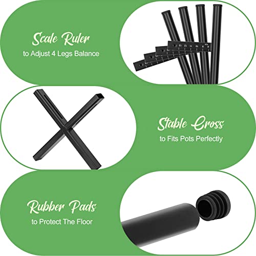 Dticon Adjustable Metal Plant Stand, Black Plant Stands Fit 8 To 12 Inches Pots, Mid Century Modern Corner Plant Stand, Heavy Duty Large Flower Single Tall Plants Holder For Indoor And Outdoor #TOP2