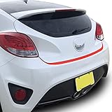 Gomu Rear Bumper Trunk Accent Vinyl Overlay Wrap Graphic Decal Compatible with Hyundai Veloster 2012 2013 2014 2015 2016 2017 - Matte Red