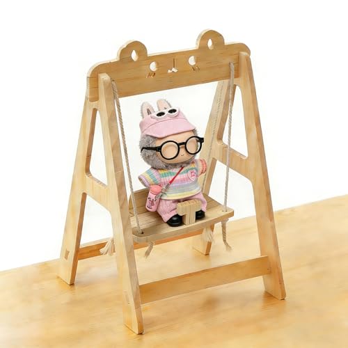 Chaise balançoire en bois de qualité pour décoration de chambre de poupée tendance