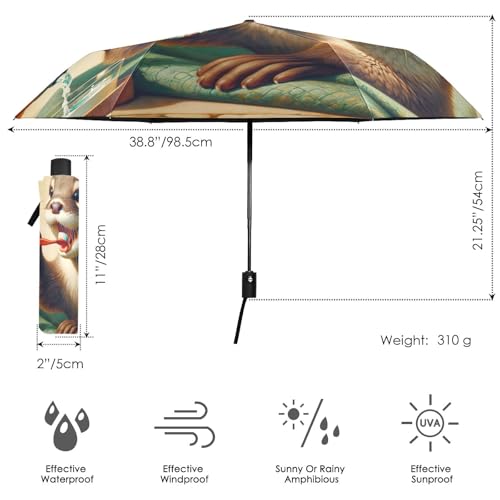 Parapluie UV Gentle Otter vert la solution contre le soleil