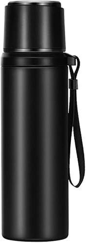 Thermos Flask - Termo de acero inoxidable para exteriores, gran capacidad, termo de café, botella de agua (color negro, tamaño 27.1 fl oz) (negro