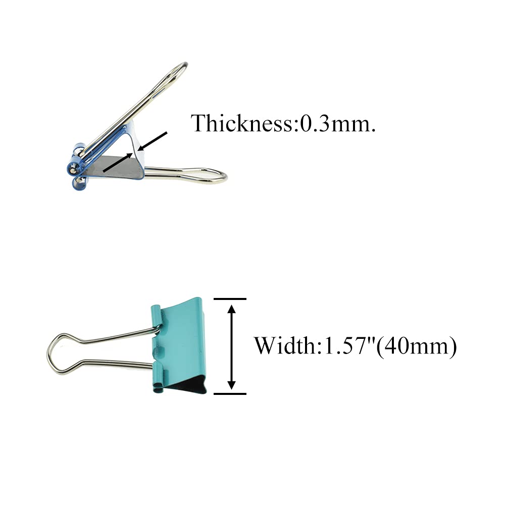 HAHIYO Lot de 30 pinces à papier robustes en acier à ressort - Grande capacité de 4 cm de large - Sans bords tranchants - Très résistantes - Réutilisables - Finition brillante - Pour la maison, le