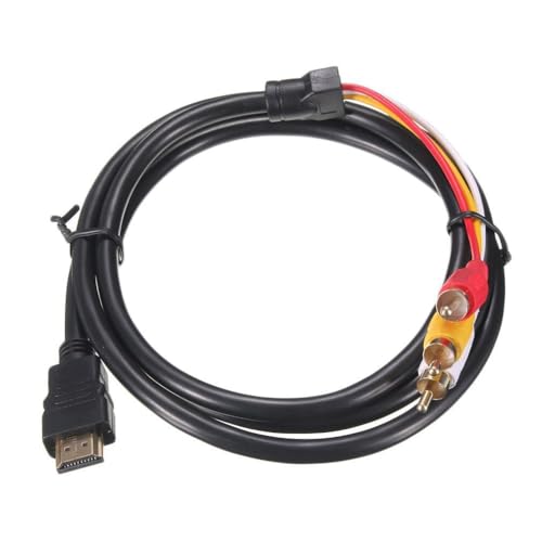 HDMI to 3 RCA Cable, 1080P 5ft/1.5m Male to 3-RCA Video Audio AV Lead Wire Connector Adapter Transmitter for TV HDTV DVD(ONLY for Device can Transfer Signal,or Work with HDMI/AV Adapter)