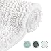 Produktbild WELTRXE Badematte, Badteppich aus Chenille Weich und Wasserabsorbierend, 43 × 61 cm Badevorleger und Teppich für Badezimmer, Flauschiger Badezimmerteppich in weiß für Kinder und Familie
