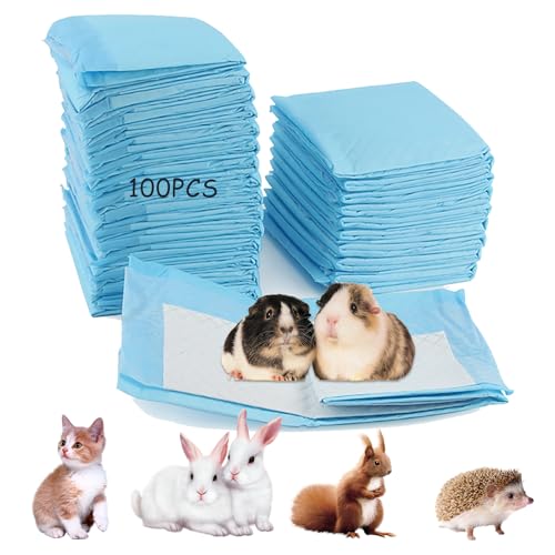Disposable Pee Pads for Rabbits,100PCS Small Animal Potty Training Pads Guinea Pig Cage Liners Leak-Proof Super Absorbent with Quick-Dry Surface Puppy Pad for Kitten Hedgehog Hamster Chinchilla Disposable Pee Pads for Rabbits,100PCS Small Animal Potty Training Pads Guinea Pig Cage Liners Leak-Proof Super Absorbent with Quick-Dry Surface Puppy Pad for Kitten Hedgehog Hamster Chinchilla