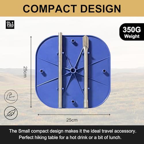 OLPRO | Portable Camping Table with Spike | Lightweight & Foldable Outdoor Table, 44cm Tall with Anti-Slip PVC Top, Perfect for Camping, Beach, Picnics & Outdoor Dining - Image 4
