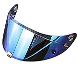 YuWuZhu Visera de casco, lente de visera para casco, protección UV, visión nocturna, segura, cara completa, compatible con HJ-26 RPHA11 RPHA70 (azul transparente)