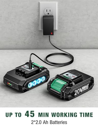Image of KIMO. 20V Cordless Buffer Polisher Kit, 24 Accessories, 2 X 2000mAh Batteries, Car Polisher w / 6 Variable Speed Up to 3634RPM, Cordless Polisher for Car Detailing