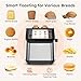 Toaster 2 Slice Wide Slot, Smart LCD Touch Screen Toaster for Fast Even Toast, 11 Bread Settings, 6 Browning Levels, Stainless Steel Toasters with Memory Function, Removable Crumb Tray, 900W