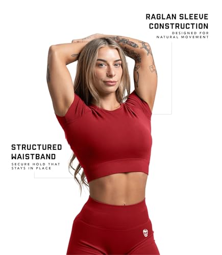 Image of Gymreapers Short Sleeve Workout Tops for Women - Crop Tops for Women Tee - Yoga Athletic Tops for Running, Gym, & Training