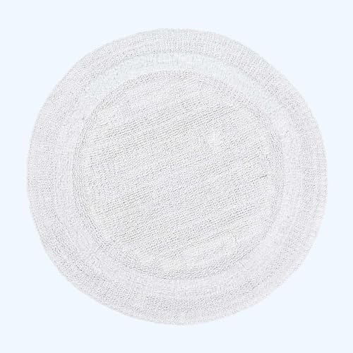 Homescapes Runde Badematte weiß, Premium Badvorleger 80 cm, Badteppich...