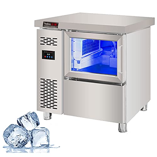 DUTUI Kommerzielle Eismaschine 90 Kg / 24H Edelstahl Auto Clean Für Bar Home Supermärkte, Geeignet Für Zuhause, Bar…