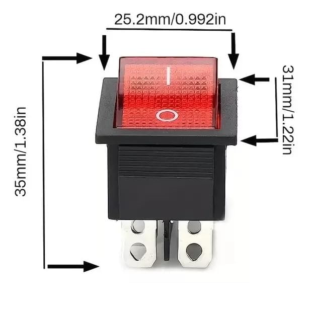 Interruptor Basculante DPST ON/OFF 4 pin, 5 Unidades - imagen 2