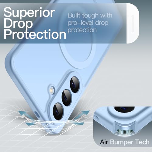 Image of JETech Magnetic Cover Case for Samsung Galaxy S26 Plus, Compatible with MagSafe, Camera Lens Full Protection, Translucent Matte Back Shockproof Phone Cover (Sky Blue)