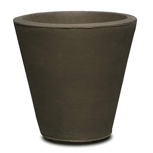 Crescent Garden Madison Planter, Double-Walled Plant Pot, 20" (Old Bronze) #TOP17