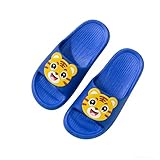 DUOBAGMA Badelatschen Kinder Flache Sommer Hausschuhe Jungen Mädchen Dusch Badeschuhe Strand Pantoletten Slippers Anti-rutsch Badeschlappen (Blau, Kleinkind, 24, Numerisch, EU Schuhgrößensystem, M)