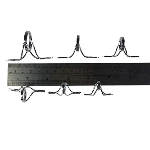 Qualyqualy Spinning Fishing Rod Guides Repair Kit Integrated Stainless Steel Ring Baitcasting Fishing Pole Eyes Repair Kit Replacement Fishing Rod Guides 6Pcs #TOP5