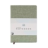 Good Design Works A5 Linen Notebook | Note Pad With Lined Paper | Office & School Supplies |Moss