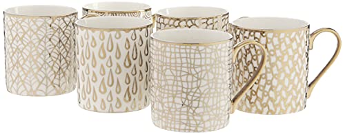 Mosaic Gold Plated Mugs, Set of 6 by Certified International - Used condition - US$23.86