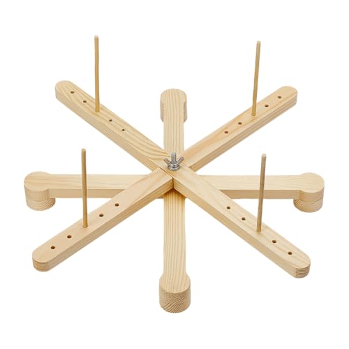 BENECREAT Wooden Yarn Swift Winder with Flat Cross Base