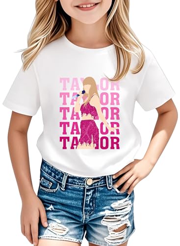 Image of Girl Country Music T-Shirt - Kids Singer Letters Graphic Birthday Shirts Gifts Fan Song Tour Concert Outfit Top