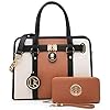 Dasein Women Handbags Purses Wallet Shoulder Bags Top Handle Satchel Purse Tote Work Bag Set 2pcs