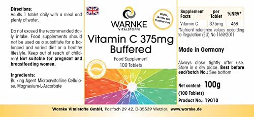 Vitamine C tamponnée pour estomac sensible comprimés non acides Warnke