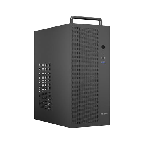 Image of Ant Esports Si10 Mid-Tower Computer Case /Gaming Cabinet - Black | Support M-ATX, Mini-ITX | Pre-Installed 1 Black Fan