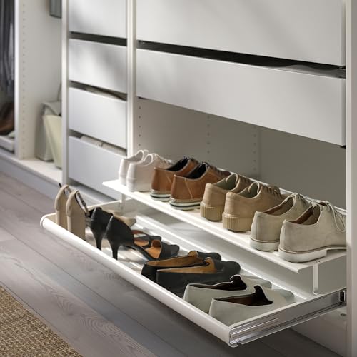 KOMPLEMENT étagère à chaussures extractible blanche 100x58 cm : stop aux chaussures écrasées - 3