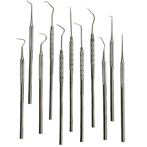Precision Probe Set of 11 Pieces Dental Probe Picks Passivated with Textured Grips - German Stainless - Dental Instruments