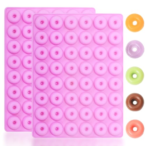 Amyandone Mini Donut Silicone Mold for Chocolate Candy Gummy 2 PCS
