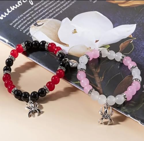 Image of Spiderman Kitty Magnetic Friendship Bracelets, Couple's Bracelets, Valentine's Day Gifts for BFF, BF, GF, Women, Men, Girls, Kids