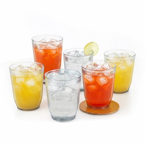 Image of Nayasa Crystal Plastic Glass Set of 6 | 325 ML | Unbreakable Drinking Glasses | Grey