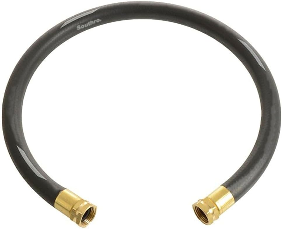 3/4 in ID x 6 ft L Garden Leader Hose, Black, Brass x Brass Fitting, Mfr: CWH075-06FF-A