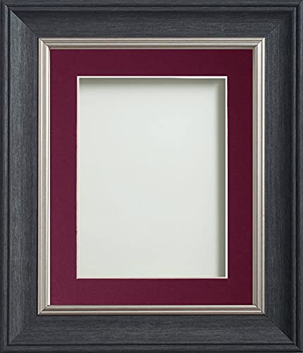Frame Company Drummond Charcoal Grey Photo Frame, Plum Mount, A3 for A4 (11.75x8.25 inch, fitted with perspex)