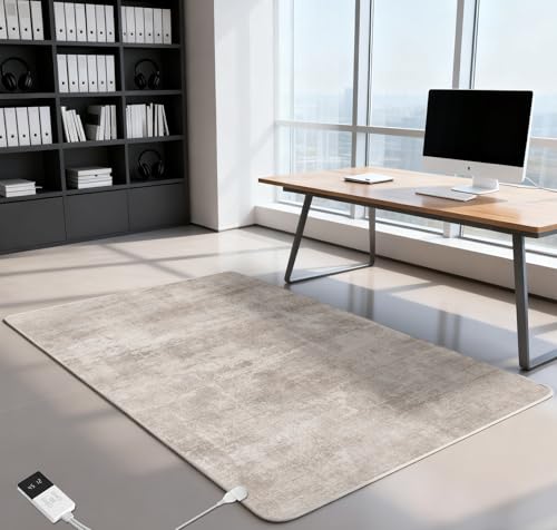 NujorWarm Electric Heated Rug 35x55 inches Soft Plush Heating Carpet Heater Floor Mat with Timer Fast Warm Up for Office, Sofa, Study Room, Playroom, TV Game Room, 120V 450W 3x4.6Ft WS