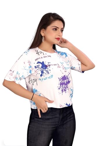 Image of Regolith Designer Sarees Women's Spandex Solid Half Sleeve Regular Fit T-Shirt