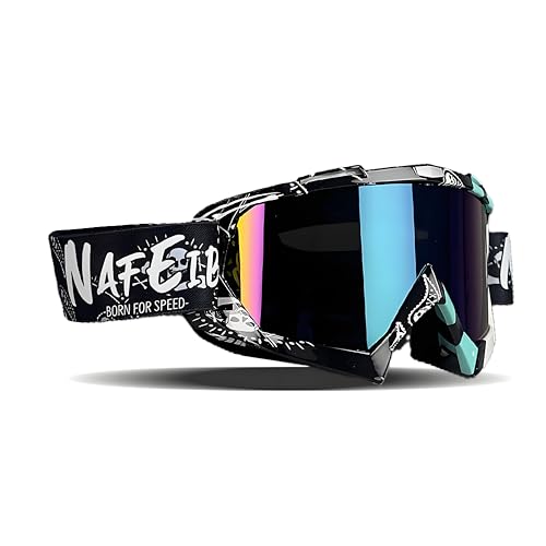 YOHOG Dirt Bike ATV Goggles Motorcycle Gear Riding Motocross Dirtbike Goggles Bike Riding Racing Goggles UTV MX OTG Offroad Goggles for Men Women UV400 Skiing Goggles for Adult Youth Kids（Color Lens）