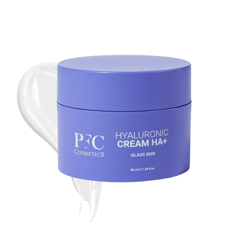 PFC Cosmetics - Crema Hidratante Facial HYALURONIC HA+ Crema Antiarrugas y Antimanchas - Crema Anti Edad Reafirmante y Efecto Rellenador - Hidratación de Larga Duración que Aporta Luminosidad - 50 ml