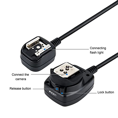 Cable Flash TTL con bloqueo anticaída compatible con SB-5000 para evitar desconexiones 4