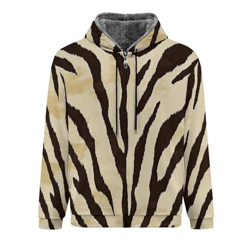 Sweat à capuche en polaire pour homme veste zippée marron