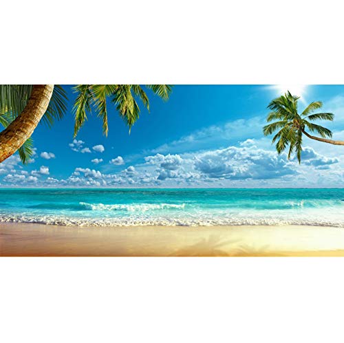 Yeele 20x10ft Tropical Beach Island Backdrop for Photography Summer Party Bay Travel Blue Sky Blue Sea Palm Trees Background Kids Adult Photo Booth Shoot Shoot Studio Props